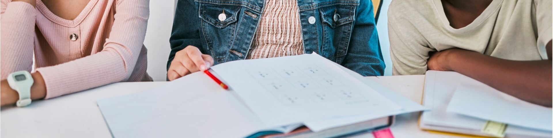 three students working together